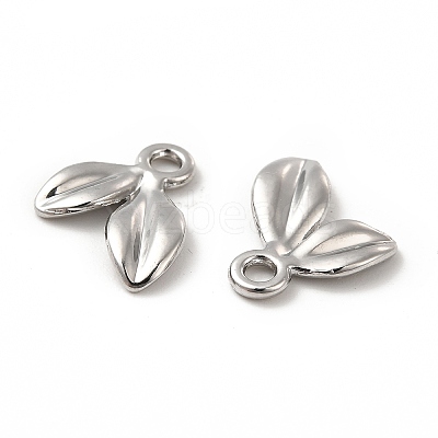 Rack Plating Alloy Leaf Charms FIND-G044-07P-1