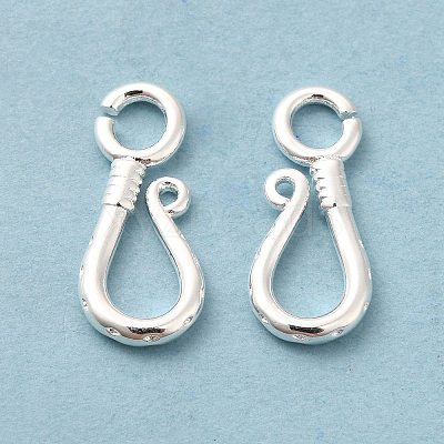 Water Plating Brass Hook Clasps KK-H442-57S-1