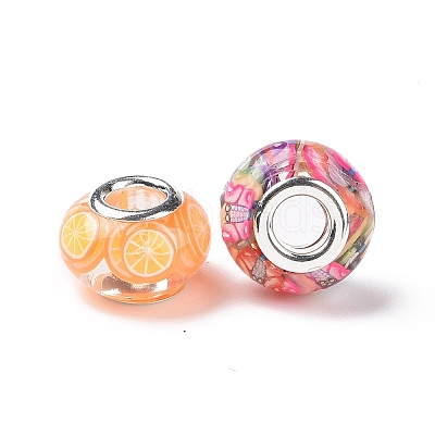 Transparent Resin European Rondelle Beads RPDL-P005-01P-14-1