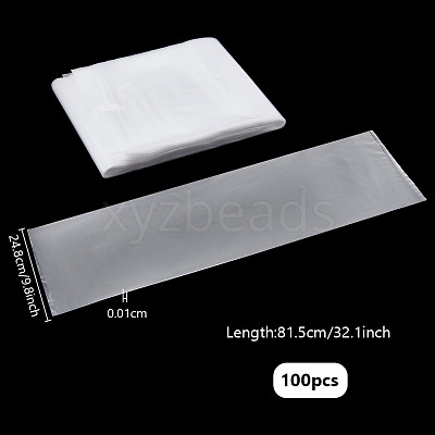 100Pcs Rectangle PE Plastic Film Storage Bags ABAG-WH0038-81B-1