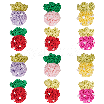 12Pcs 6 Colors Hand Crochet Wool Ornament Accessories DIY-DR0001-09-1