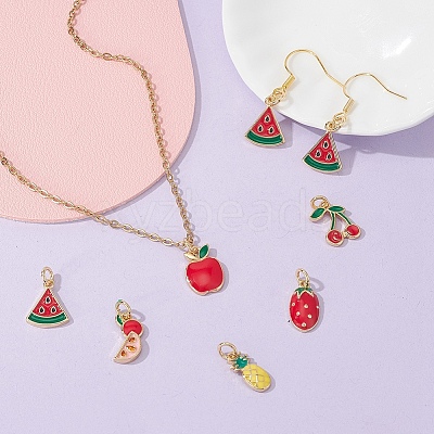7Pcs 7 Style Brass Enamel Charms KK-YW0001-34-1