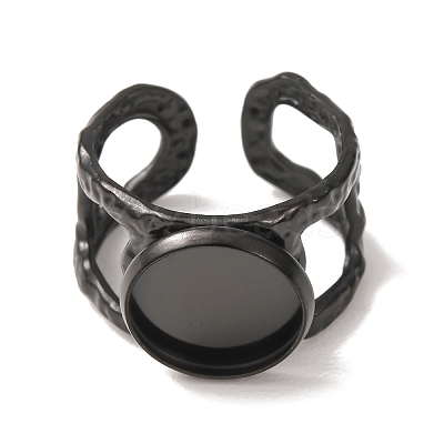 Hammered 304 Stainless Steel Cuff Ring Components SA-CBAC0DF-02C-EB-1