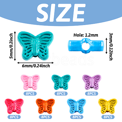 56Pcs 7 Colors Spray Painted Alloy Beads FIND-TA0002-99-1