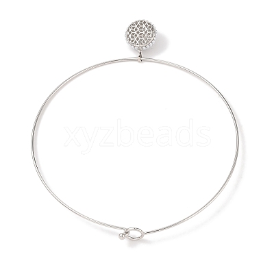 Brass with ABS Imitation Pearl Charm Necklace BJEW-Q350-05D-P-1