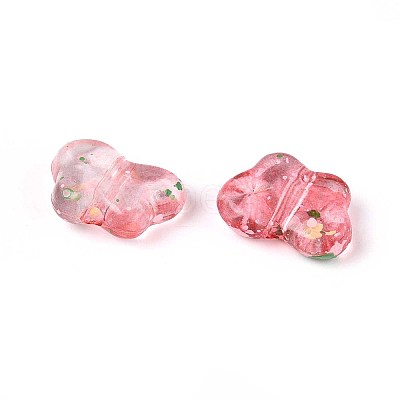 Spray Painted Transparent Acrylic Beads OACR-N149-01F-1