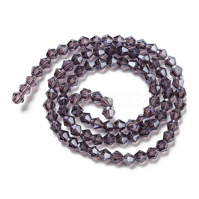 Transparent Electroplate Glass Beads Strands GLAA-F029-4mm-C04-1