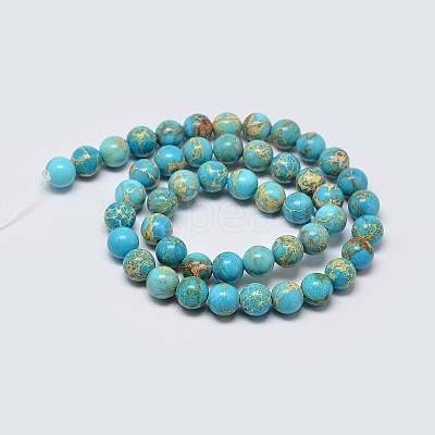 Natural Imperial Jasper Beads Strands G-I122-8mm-10-1