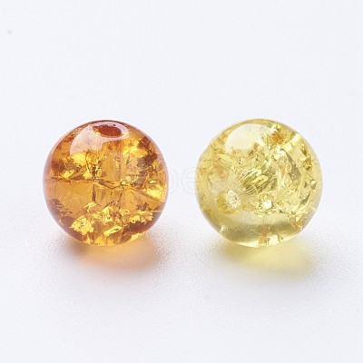 Baking Paint Crackle Glass Beads DGLA-X0006-8mm-08-1
