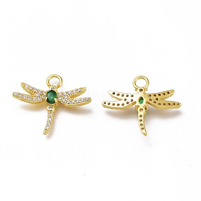 Brass Micro Pave Cubic Zirconia Pendants ZIRC-H102-05A-G-1