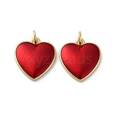 Brass Enamel Pendants KK-S525-11G-B-1