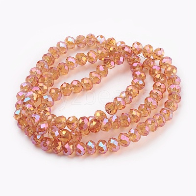 Electroplate Glass Beads Strands GLAA-K027-FR-A01-1