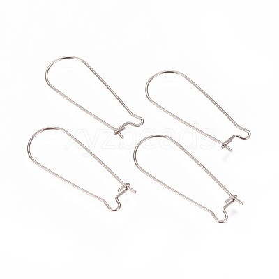 Tarnish Resistant 304 Stainless Steel Hoop Earrings Findings Kidney Ear Wires STAS-L216-22A-P-1