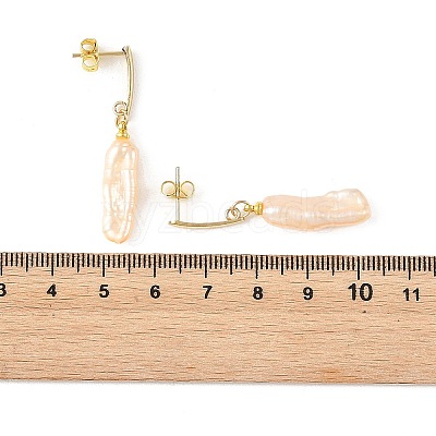 304 Stainless Steel Stud Dangle Earrings with Natural Baroque Keshi Pearls EJEW-JE07339-1