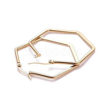 201 Stainless Steel Angular Hoop Earrings X-EJEW-F205-13G-A-1