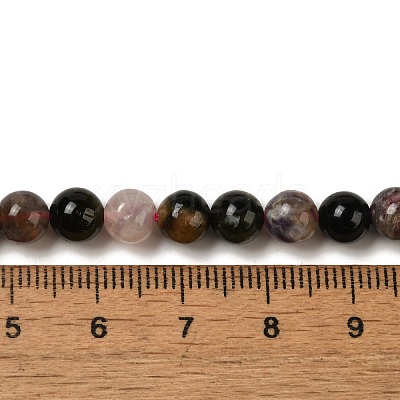 Natural Multicolor Tourmaline Round Bead Strands G-F269-05-6mm-1