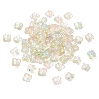 Electroplate Transparent Glass Beads GLAA-A045-03-1