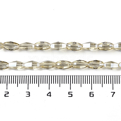 Electroplate Glass Beads Strands GLAA-Q101-03B-PL02-1