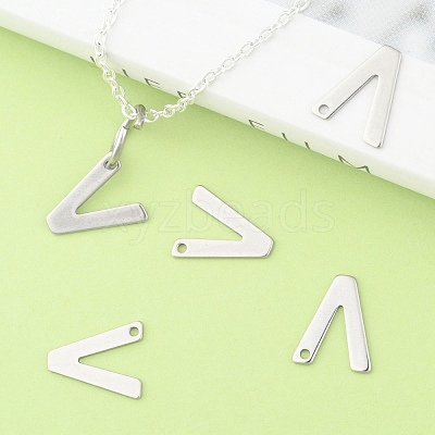 Tarnish Resistant 304 Stainless Steel Letter Charms STAS-O072-V-1