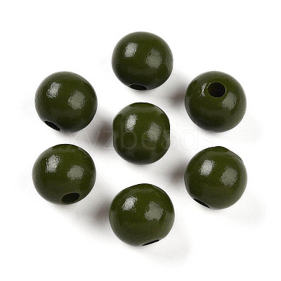Painted Natural Wood Beads WOOD-A018-16mm-06-1