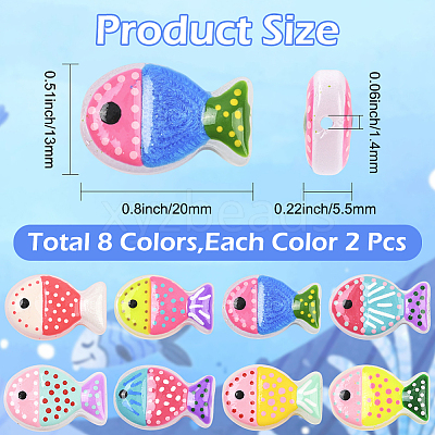 16Pcs 8 Colors Painted Glass Beads LAMP-PA0001-38-1