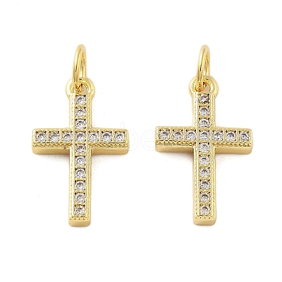 Brass Micro Pave Cubic Zirconia Pendants X1-KK-C092-21B-G-1