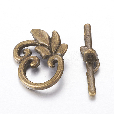 Leaf Tibetan Style Toggle Clasps LS-MLF0676Y-1