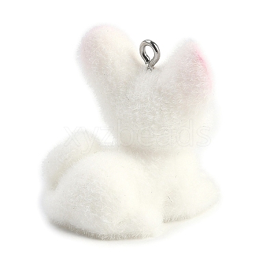 Animal Theme Flocky Resin Pendants LS-RESI-M051-01C-1