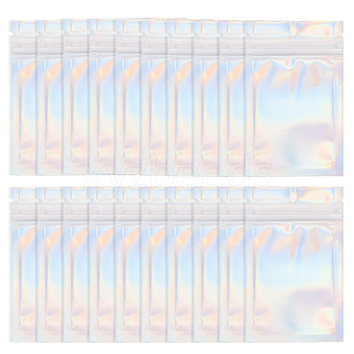 60Pcs Rectangle Zip Top Plastic Glitter Holographic Bags OPP-TA0001-23-1