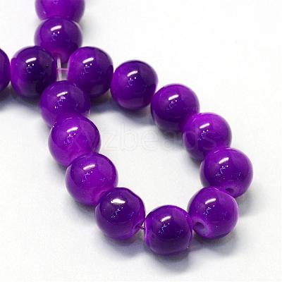 Baking Paint Glass Round Bead Strands DGLA-Q020-6mm-34-1