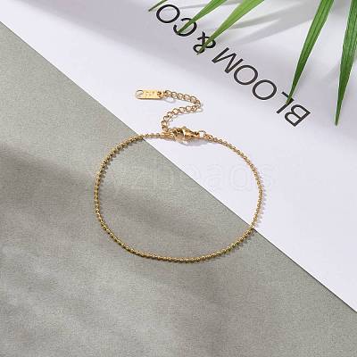 PVD Vacuum Plating 304 Stainless Steel Ball Chains Bracelets BJEW-JB06270-1