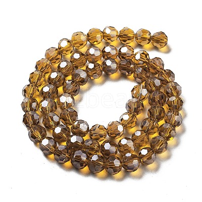 Electroplate Transparent Glass Beads Strands EGLA-A035-T8mm-A04-1