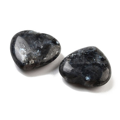 Heart Natural Larvikite Palm Stones G-C134-06A-25-1