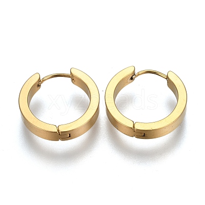 304 Stainless Steel Huggie Hoop Earrings EJEW-O087-09G-1