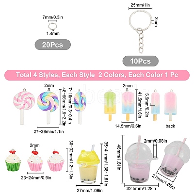 DIY Imitation Food Key Chain Making Kit DIY-SC0018-32-1