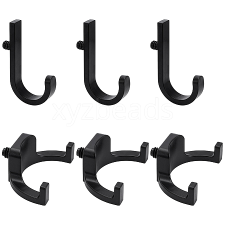 6Pcs 2 Styles ABS Plastic Shed Tool Hook AJEW-UN0005-46-1