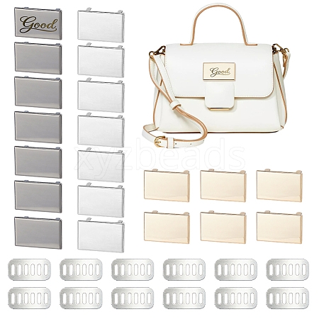 21 Bags Alloy Blank Rectangle Label Tags FIND-FH0017-72D-1