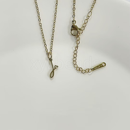 304 Stainless Steel Letter Pendant Necklaces NJEW-WH0027-04J-G-NR-1