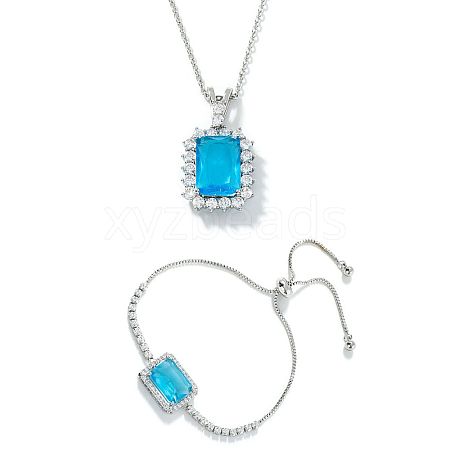 Retro Style Adjustable Brass Cubic Zirconia Jewelry Set XF9116-1