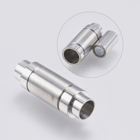 304 Stainless Steel Magnetic Clasps with Glue-in Ends STAS-F139-068P-1