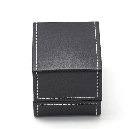 Plastic Imitation Leather Ring Boxes OBOX-Q014-25-1