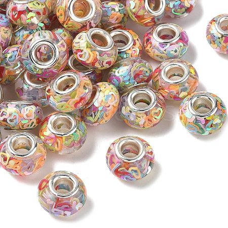 Transparent Resin Rondelle European Beads RESI-S023-11-1