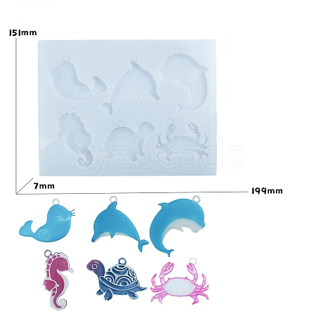 DIY Food Grade Silhouette Silicone Pendants Mold PW-WG22420-02-1