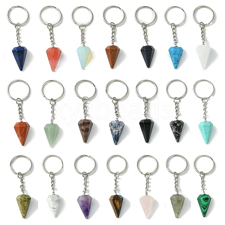 Gemstone Cone Pendant Keychain G-Z033-01-1