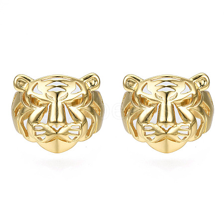 Brass Tiger Open Cuff Ring RJEW-N037-018-1
