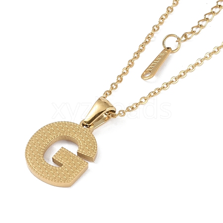 Ion Plating(IP) Initial Letter 304 Stainless Steel Pendant Necklaces NJEW-M199-01G-G-1