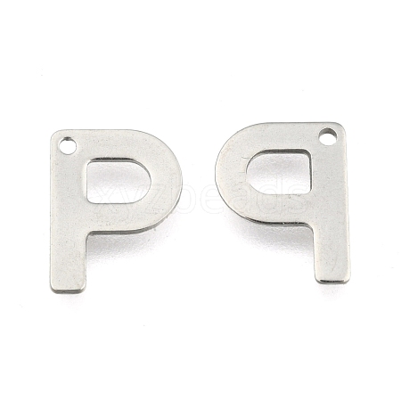 Tarnish Resistant 304 Stainless Steel Letter Charms STAS-O072-P-1