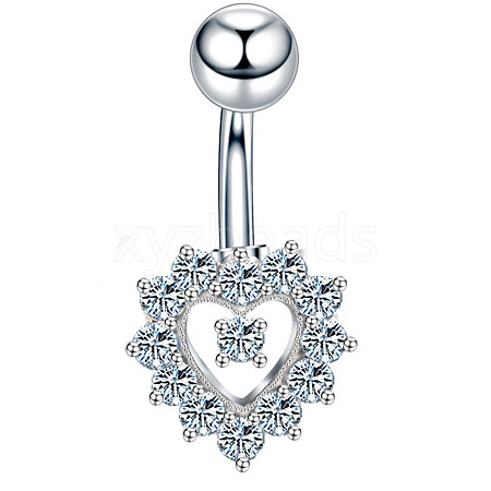 Clear Cubic Zirconia Belly Button Rings WG9960A-07-1