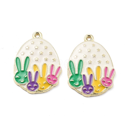 Easter Alloy Enamel Pendants ENAM-E360-01G-01-1