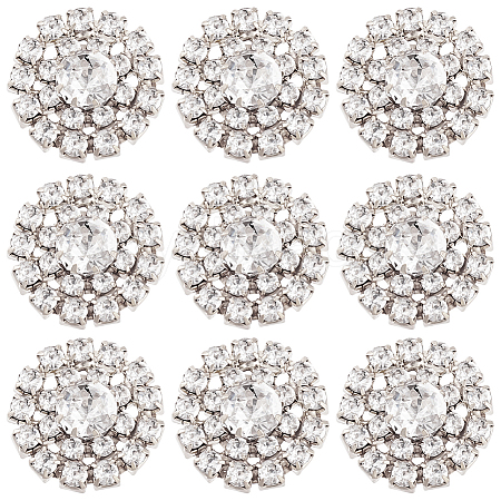 AHADERMAKER 30Pcs Alloy Rhinestone Cabochons ALRI-GA0001-09S-1